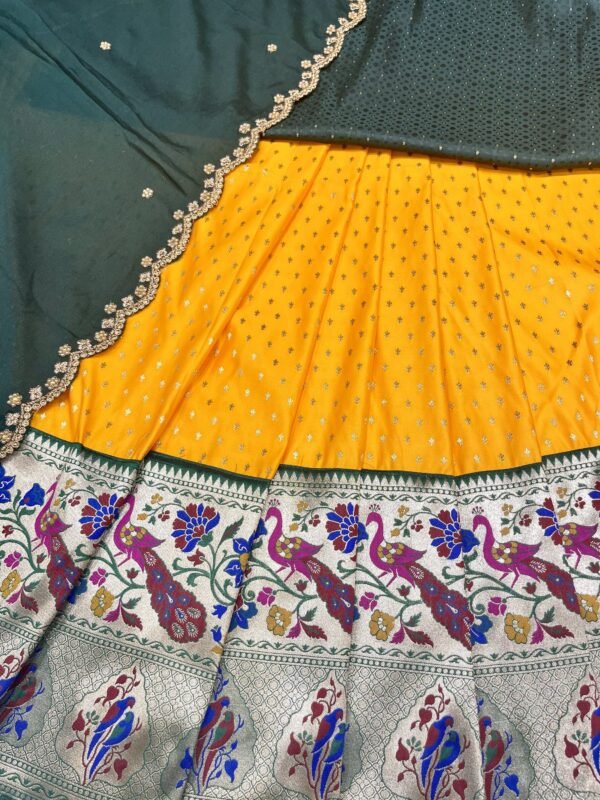 Banaras Paithani Lehenga with Banaras Blouse and Chinon Dupatta ( Full Set )