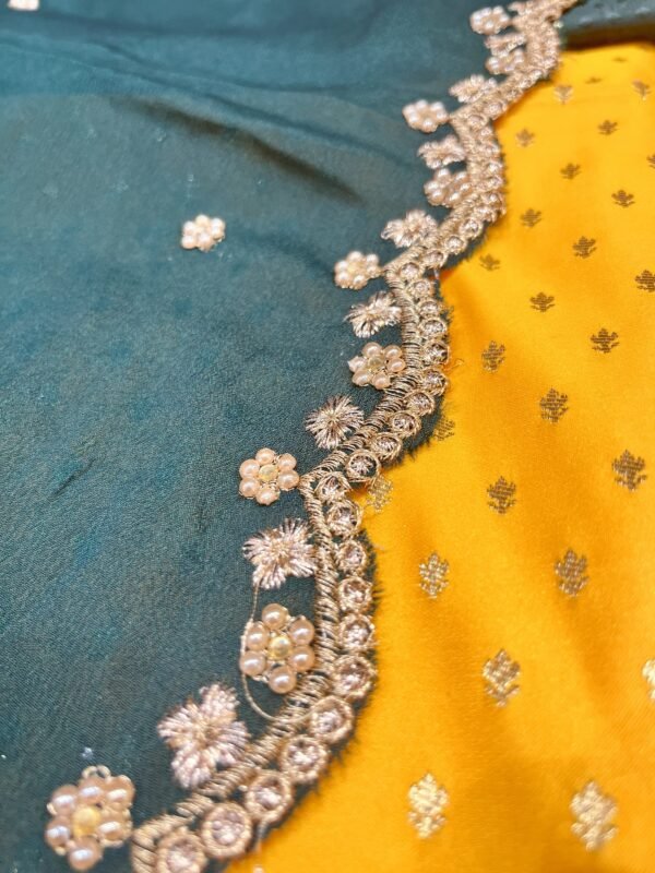 Banaras Paithani Lehenga with Banaras Blouse and Chinon Dupatta ( Full Set ) - Image 3