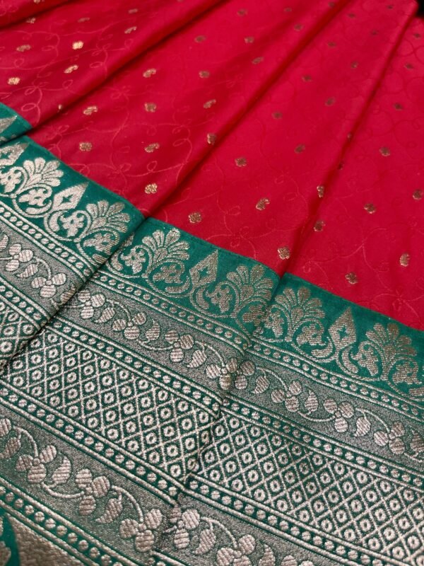 Banaras Lehenga with Banaras Blouse and Chinon Dupatta ( Full Set ) - Image 2