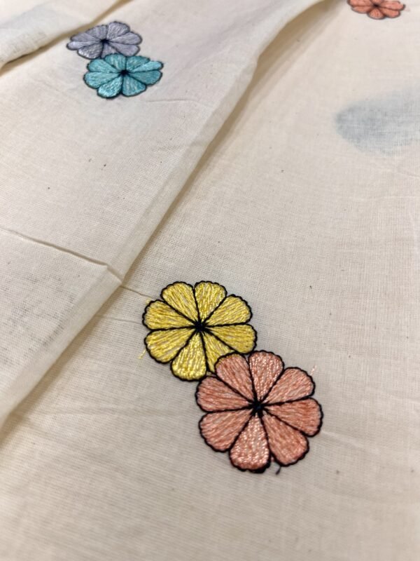 Cora Fabric with Tread work Flowers Design ( 5.0 mtr ) - Image 2