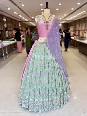 Tissue kardana with mothi work allover design and diamond silk Cut work Dupatta ( Full set )