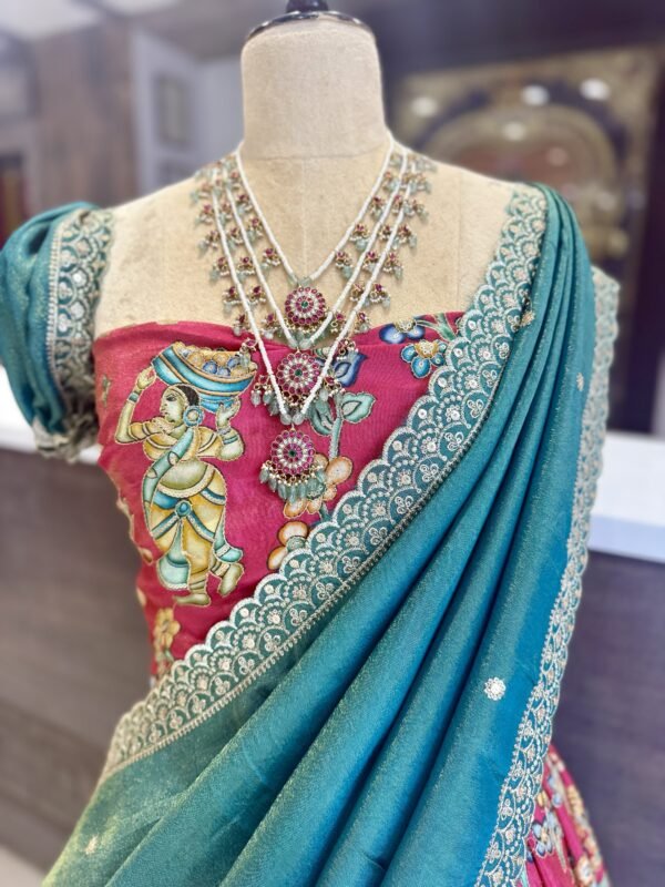 Tissue position print along with tissue cutwork Duppata (full set) - Image 3